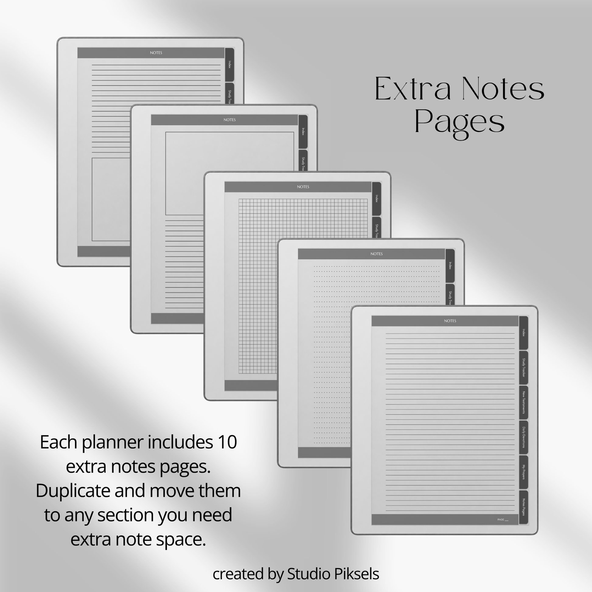 Bible Journal Bundle for reMarkable Paper Pure & reMarkable 2 with Bible study journals, sermon notes, prayer journal, devotion planner & hyperlinked templates.