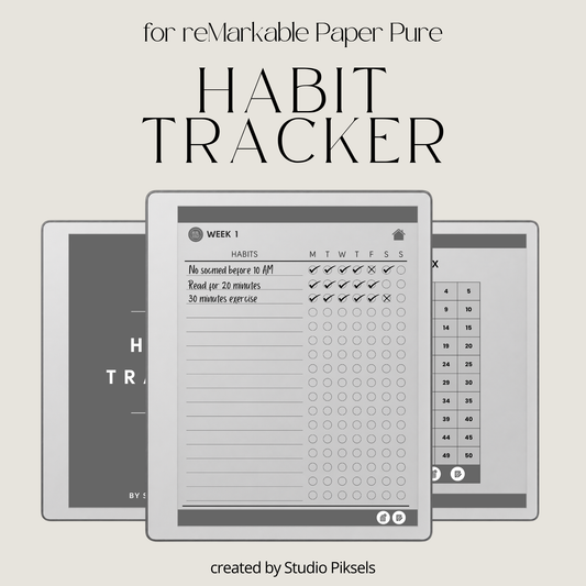 Weekly Habit Tracker for Remarkable Paper Pure