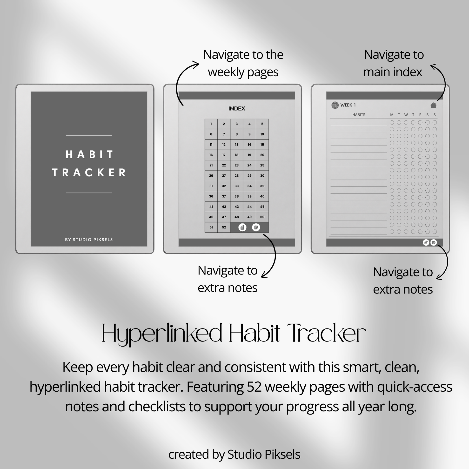 Weekly Habit Tracker for Remarkable Paper Pure