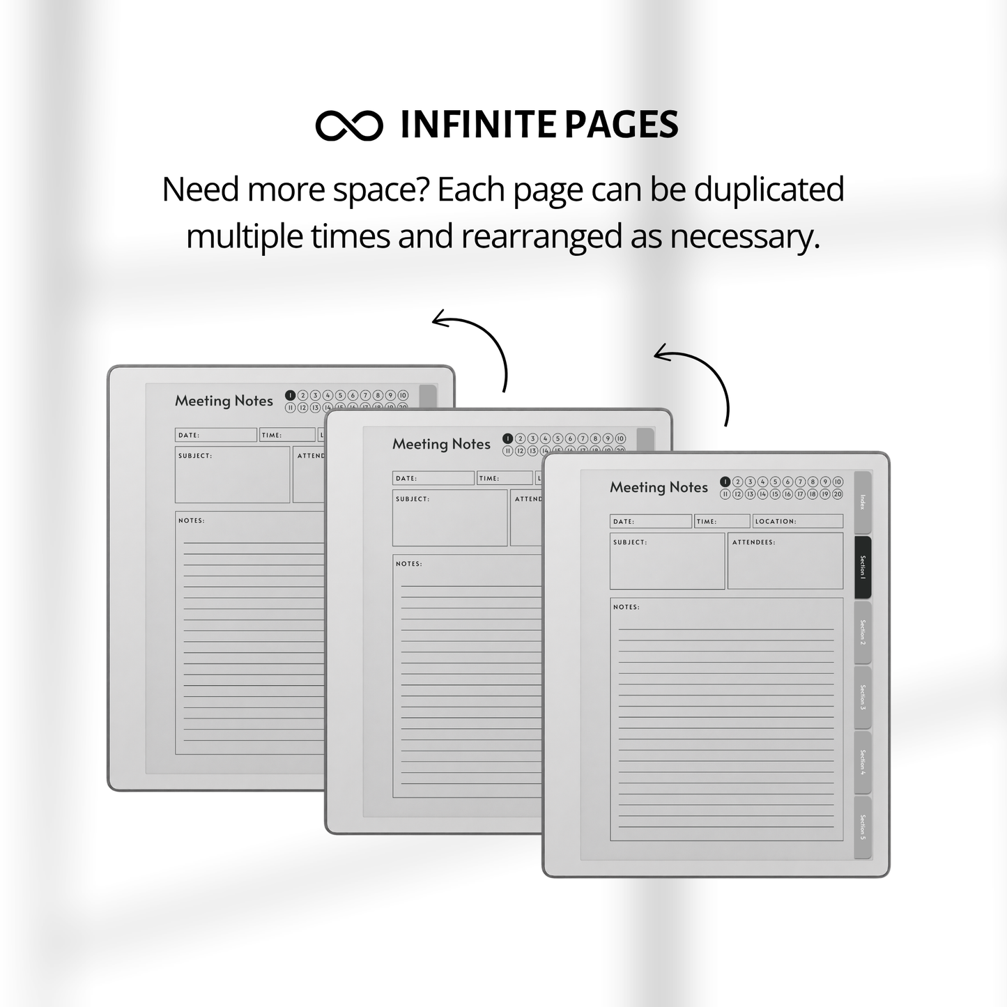 Meeting Minutes Notebook Bundle for reMarkable Paper Pure