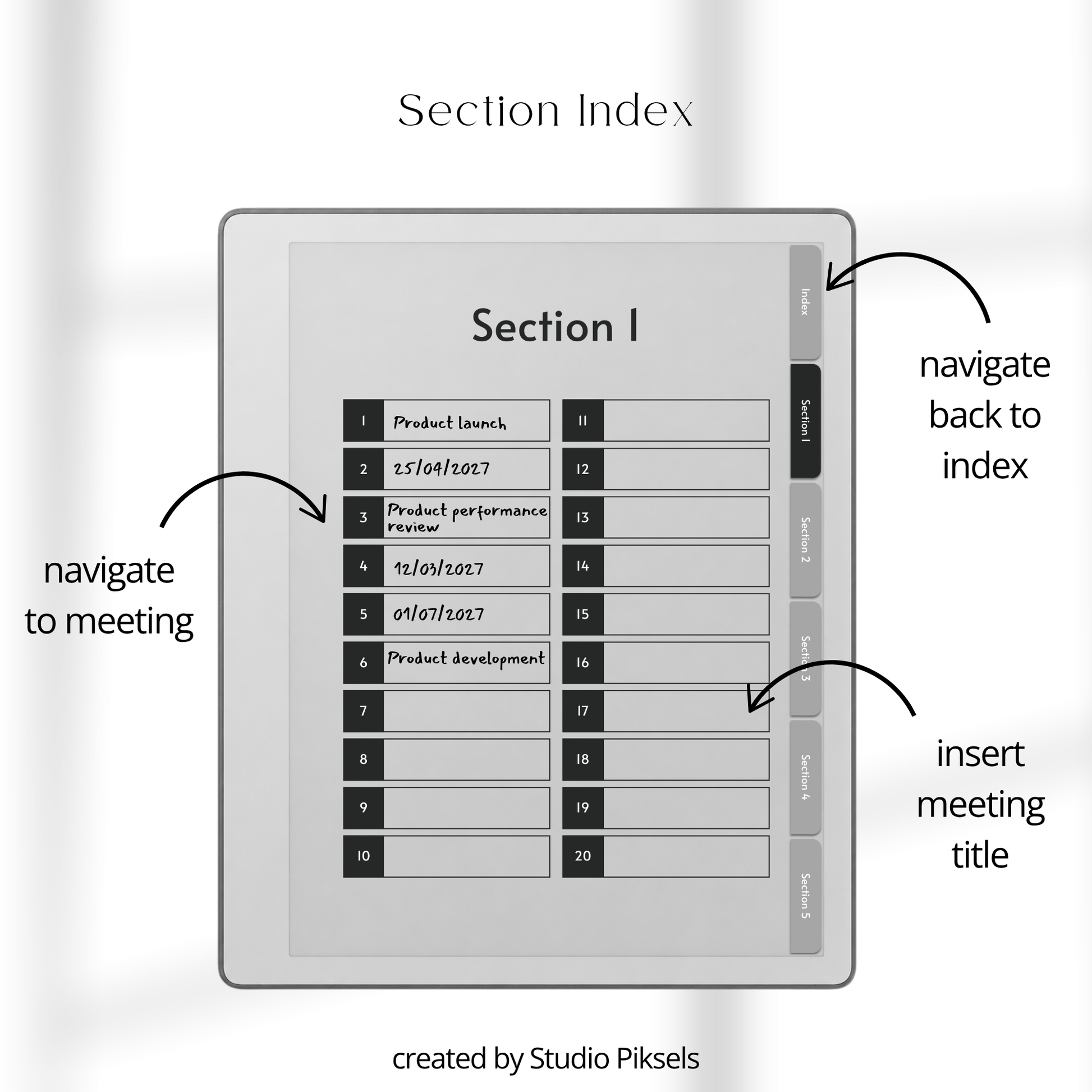 Meeting Minutes Notebook Bundle for reMarkable Paper Pure