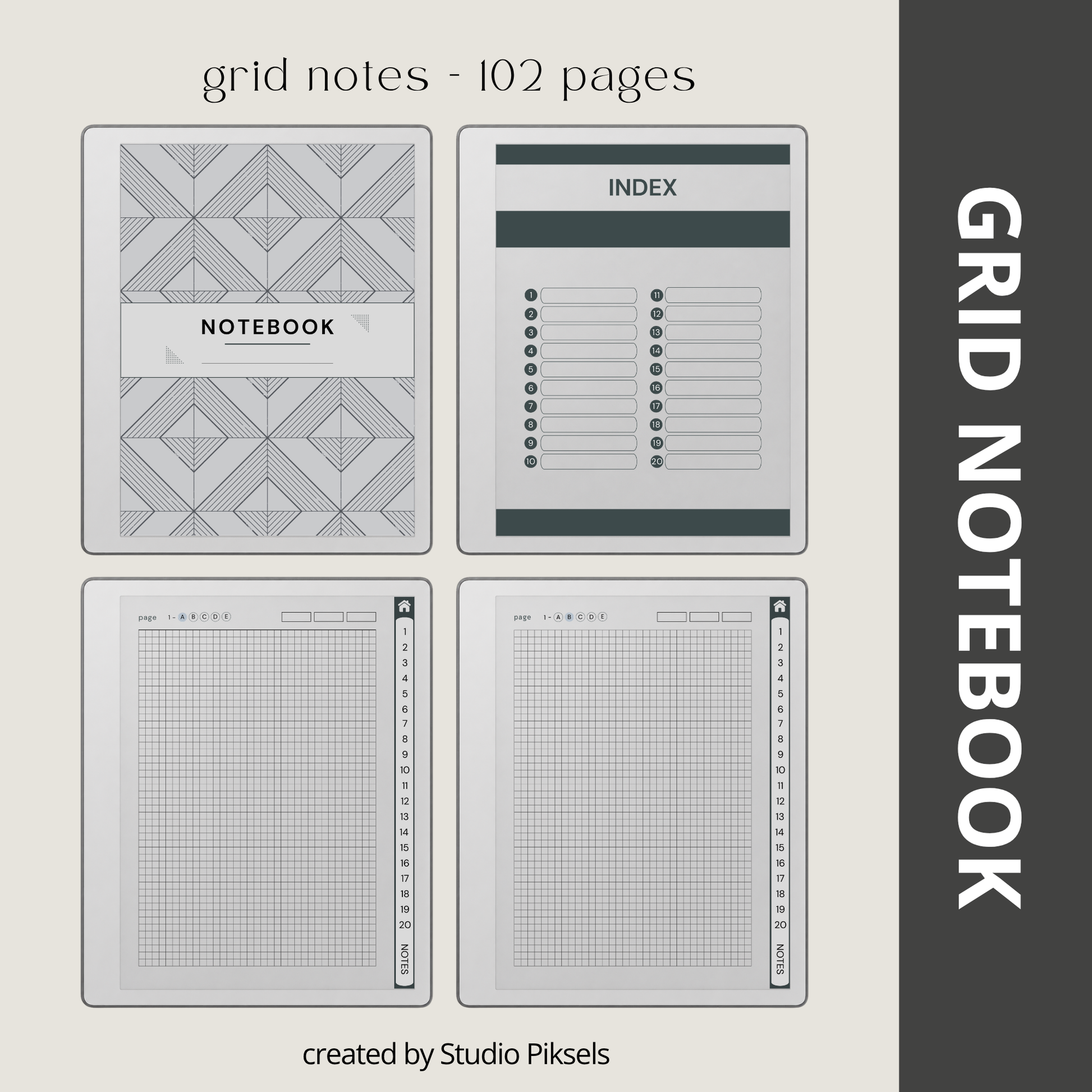 Custom Index Notebook Bundle for reMarkable Paper Pure