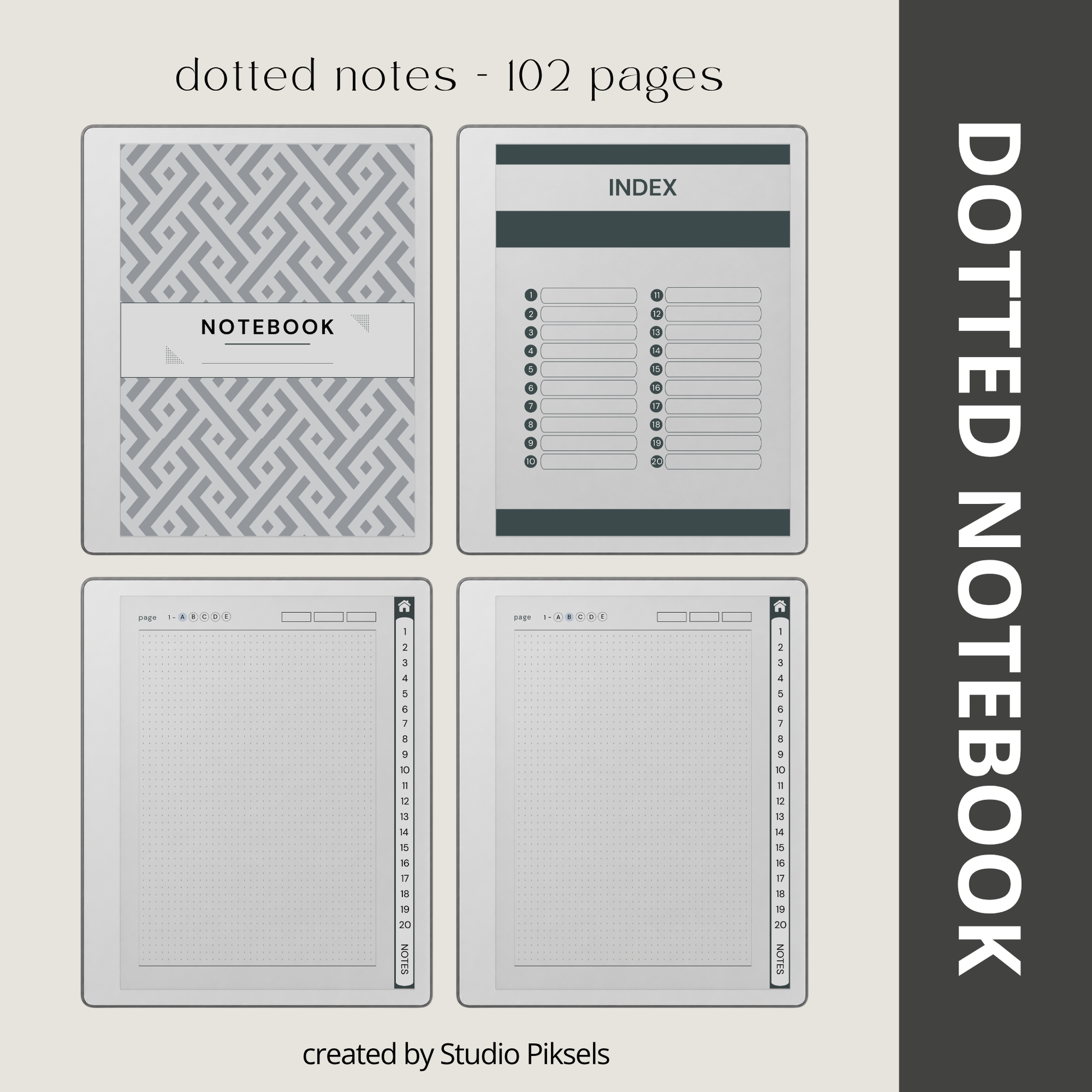 Custom Index Notebook Bundle for reMarkable Paper Pure