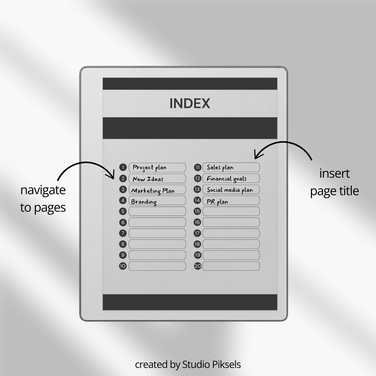 Custom Index Notebook Bundle for reMarkable Paper Pure