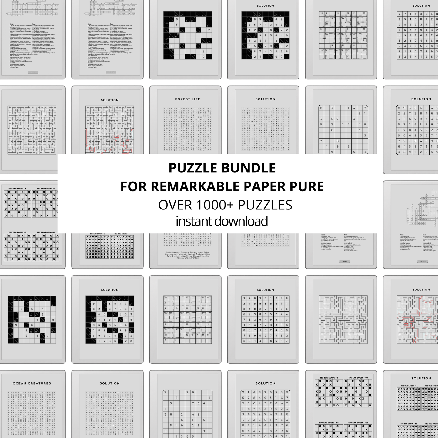 Ultimate Puzzle Book Mega Bundle for reMarkable Paper Pure