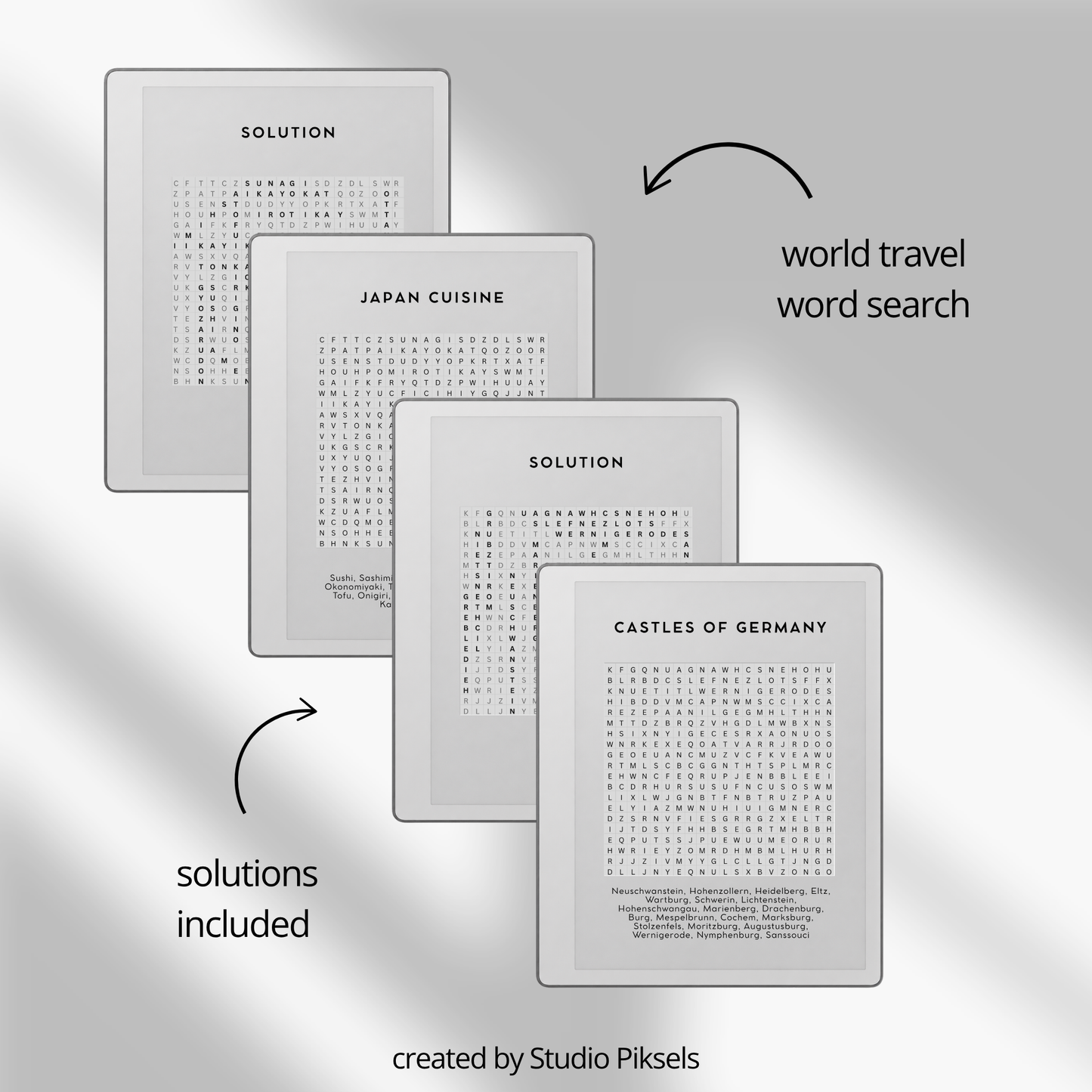 Word Search Puzzle Bundle for reMarkable Paper Pure
