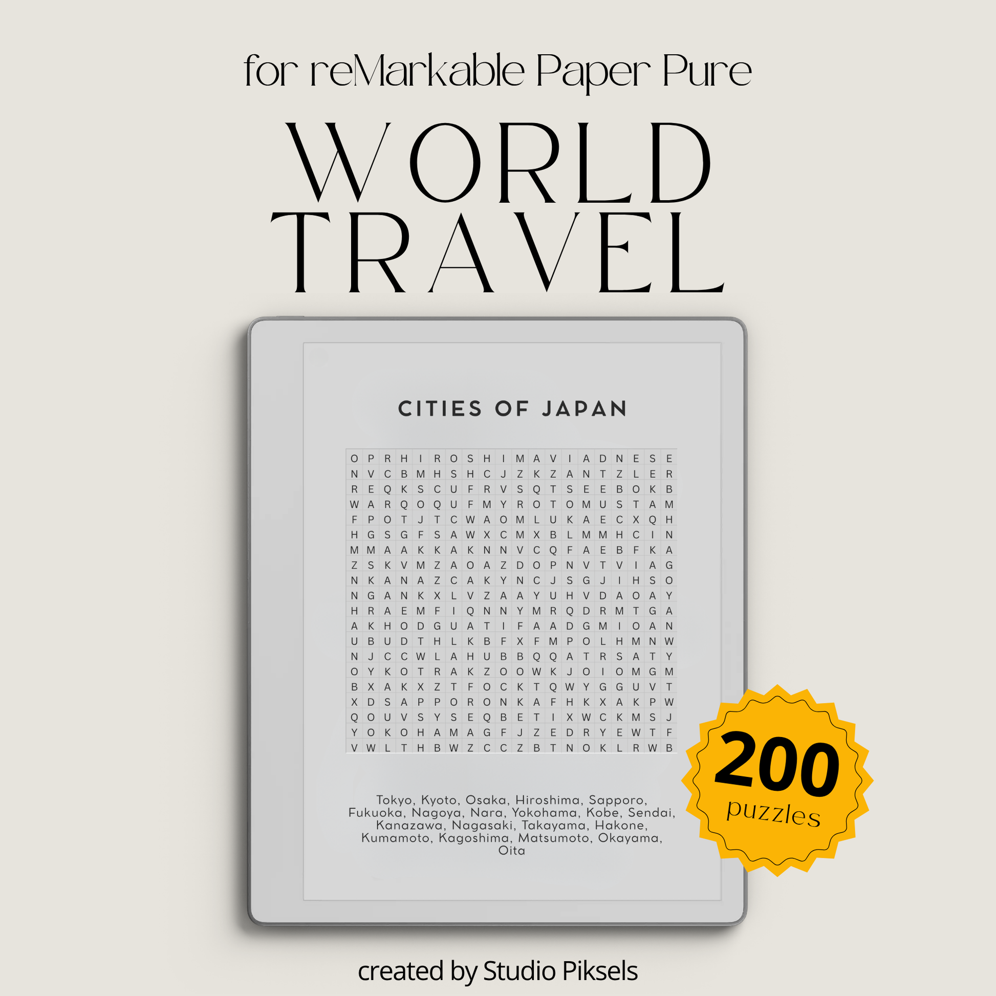 Word Search Puzzle Bundle for reMarkable Paper Pure