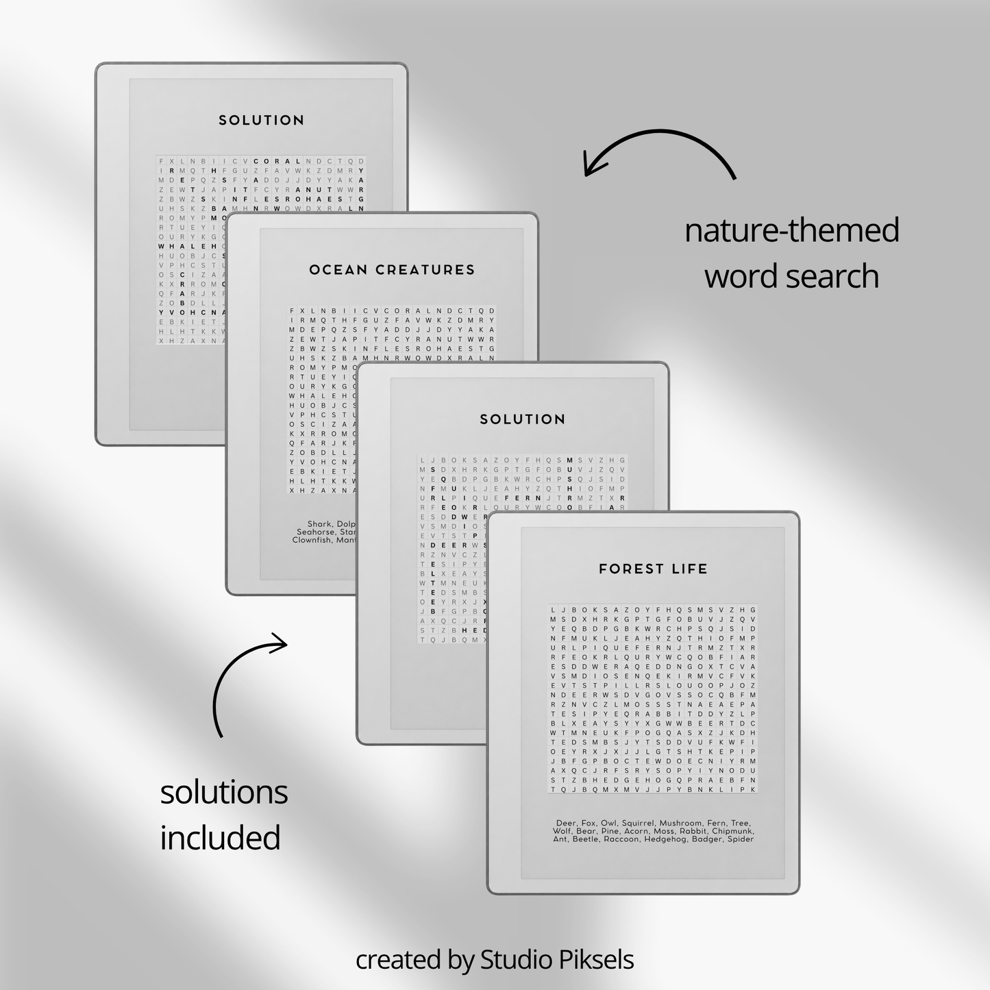 Word Search Puzzle Bundle for reMarkable Paper Pure