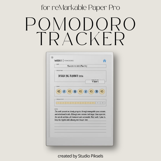 Pomodoro Productivity Tool for reMarkable Paper Pro