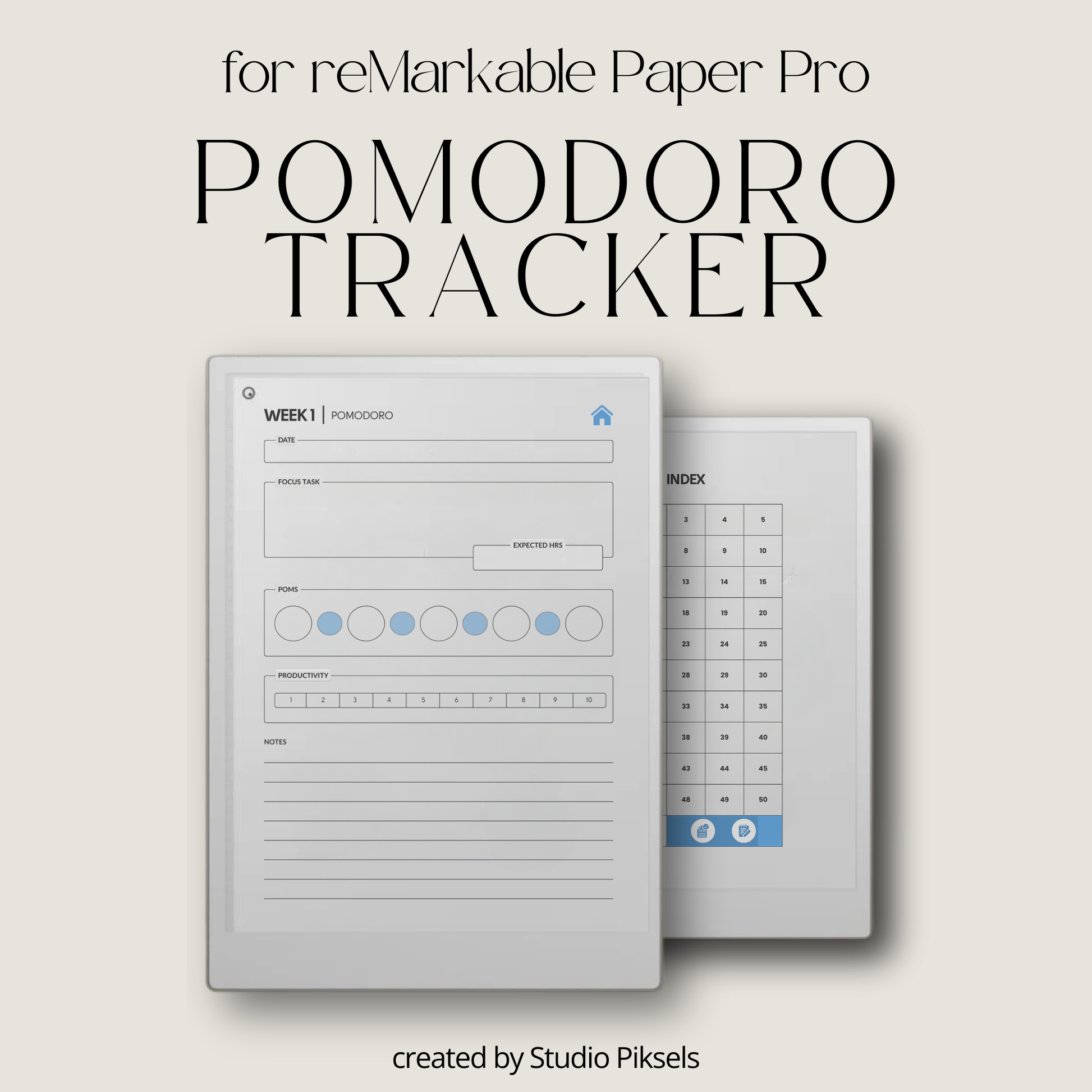 Pomodoro Productivity Tool for reMarkable Paper Pro