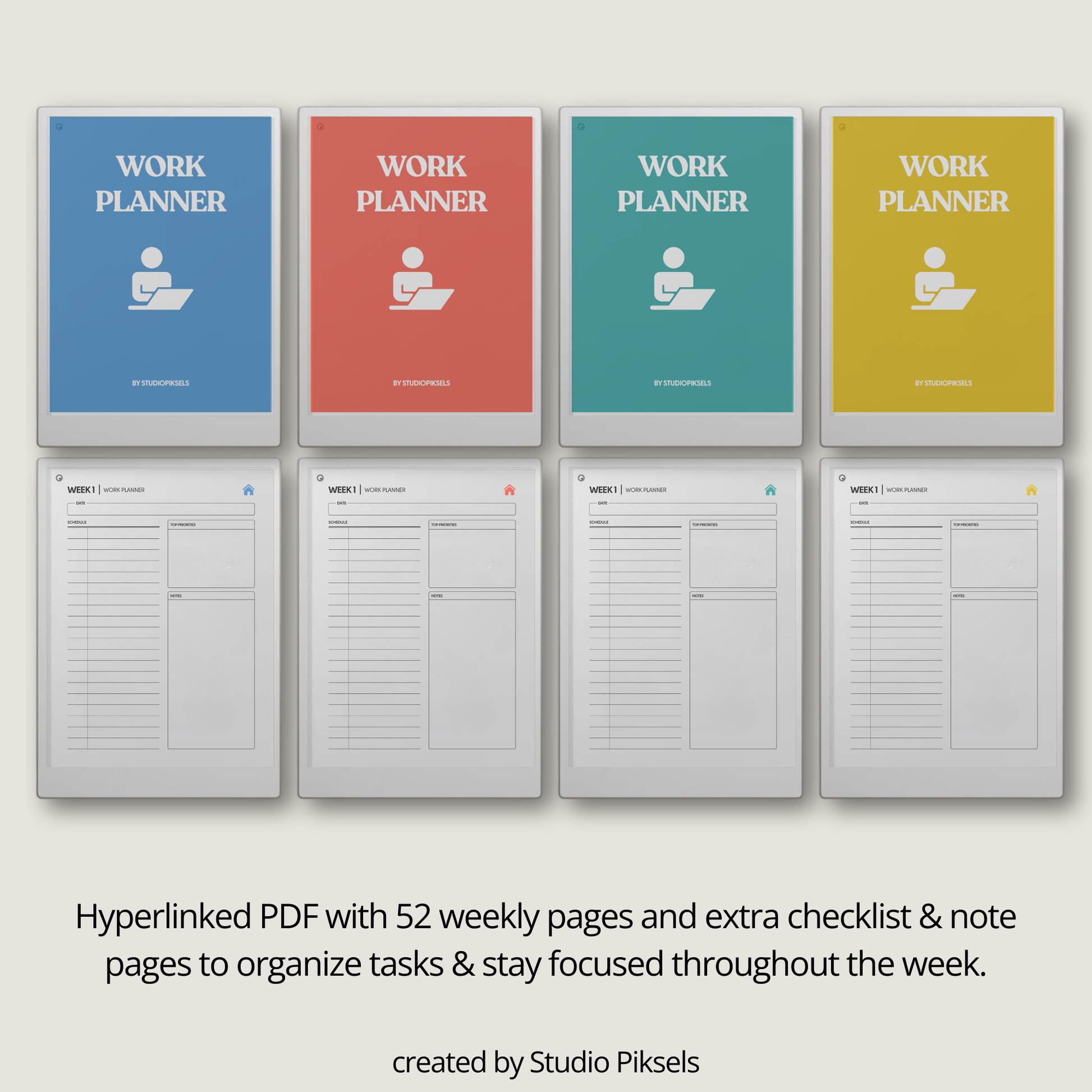 Weekly Work Session Planner for reMarkable Paper Pro
