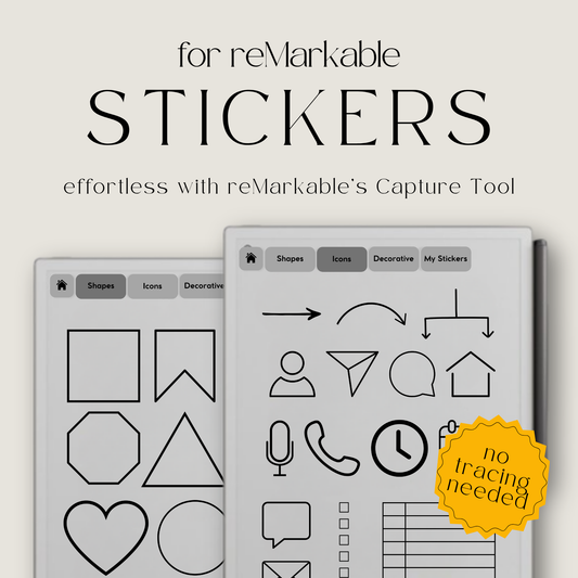 Create personalized digital stickers with this traceable sticker kit designed for reMarkable Paper Pro, reMarkable Paper Pure, and reMarkable 2. 